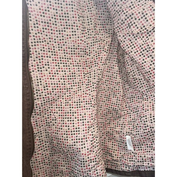 AI Authentic Icon Women's Jacket Brown Buttons Zipper Cotton Light Large - Picture 10 of 16